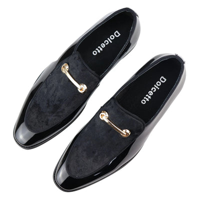Velvet Moccasin Loafers for Men | Leather Lined Slip-On Formal Shoes.