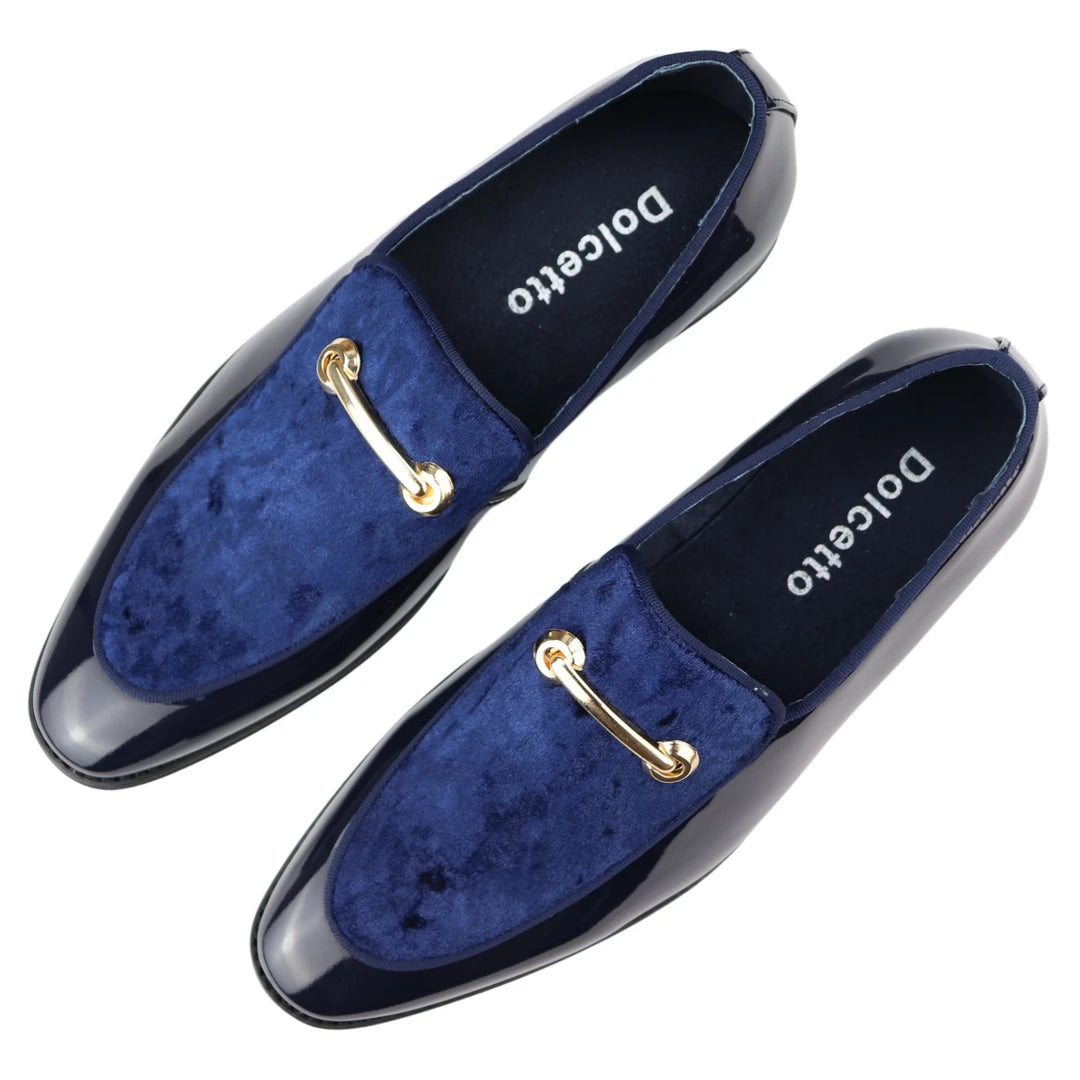 Velvet Moccasin Loafers for Men | Leather Lined Slip-On Formal Shoes.