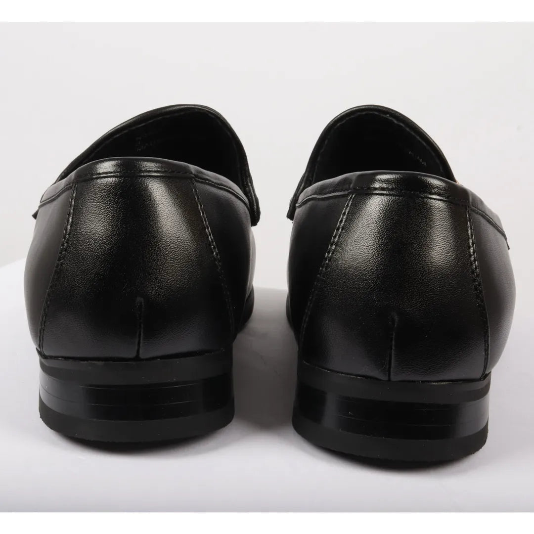 Men's Gold Buckle Loafers | Leather Lined Slip-On Shoes.