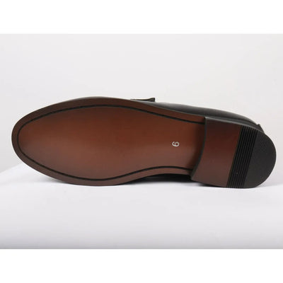 Men's Gold Buckle Loafers | Leather Lined Slip-On Shoes.