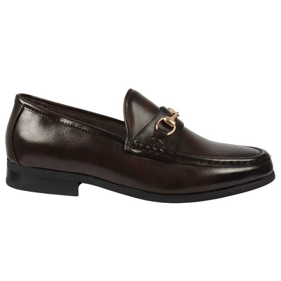 Men's Gold Buckle Loafers | Leather Lined Slip-On Shoes.