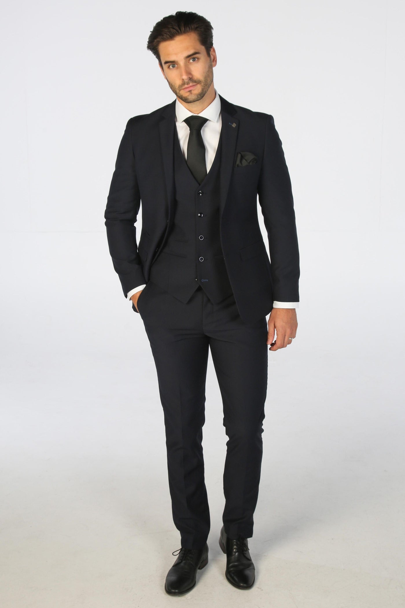 Parker Men's Black Three-Piece Suit | Classic Formal Wedding Suit