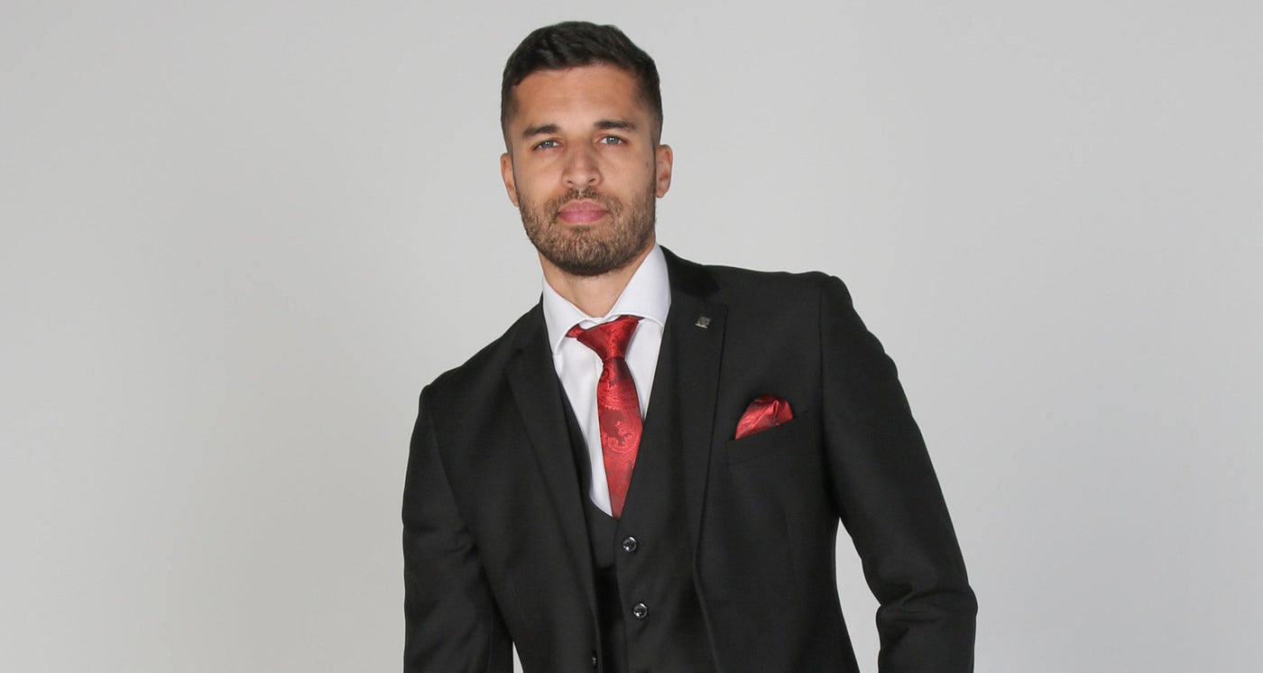 Parker Men's Black Three-Piece Suit | Classic Formal Wedding Suit