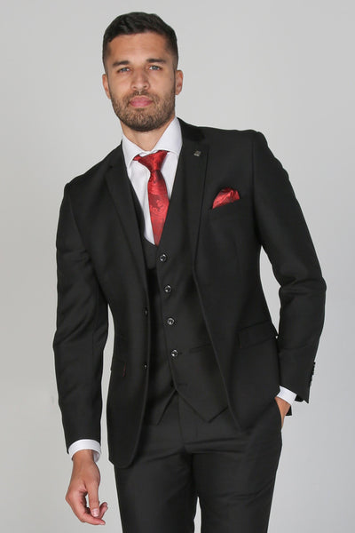 Parker Men's Black Three-Piece Suit | Classic Formal Wedding Suit
