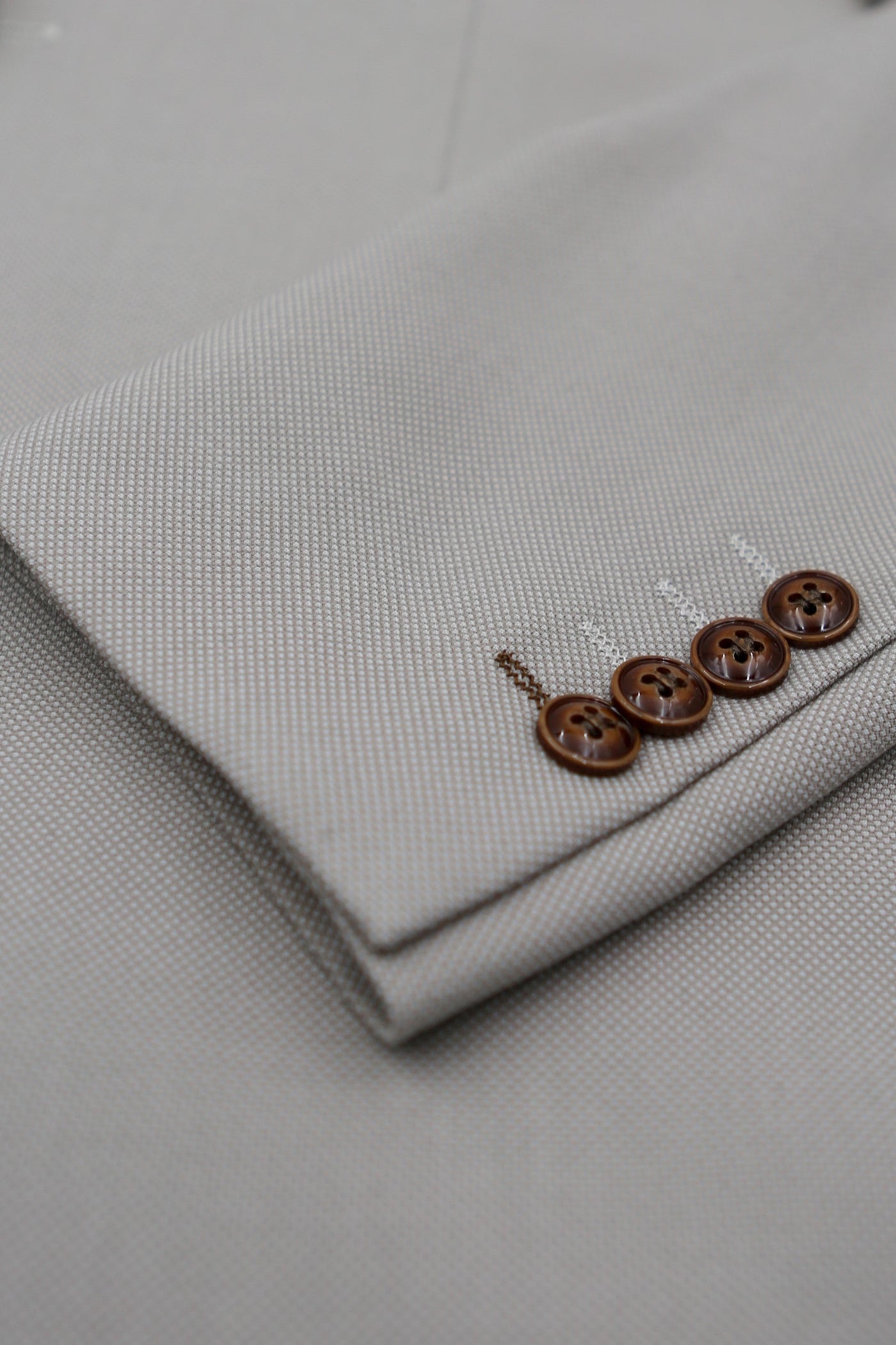 Mayfair Men's 3-Piece Beige Birdseye Wedding Suit.