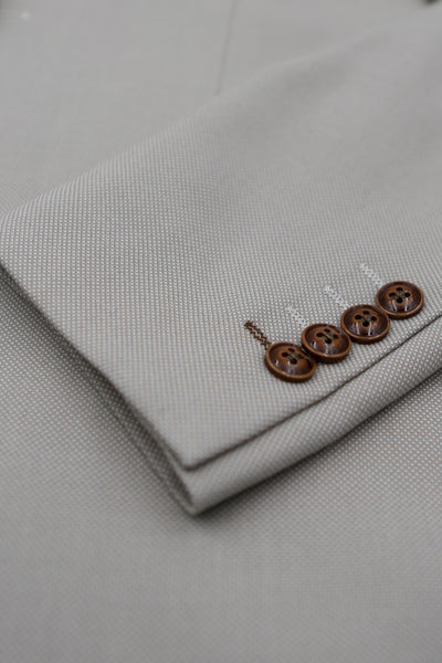 Mayfair Men's 3-Piece Beige Birdseye Wedding Suit.